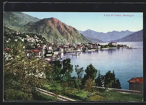 AK Menaggio, Lago di Como, Idyllischer Blick auf Ort und See