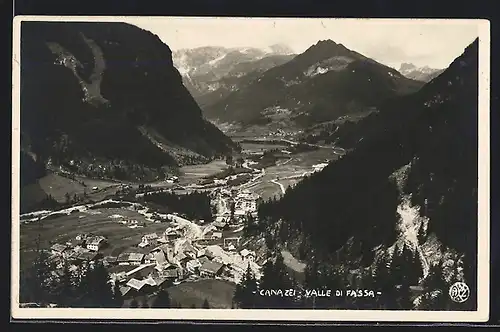 AK Canazei, Valle di Fassa, Ortsansicht mit Umgebung aus der Vogelschau