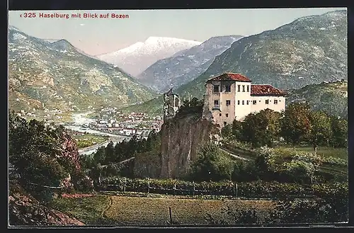 AK Bozen, Haselburg mit Blick auf Bozen