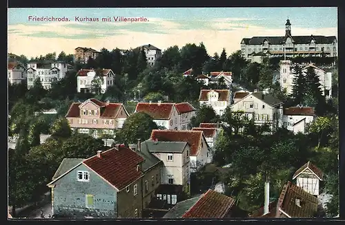 AK Friedrichroda, Kurhaus mit Villenpartie