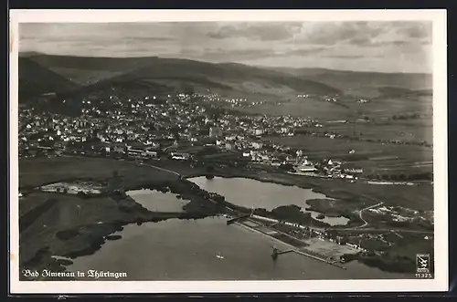 AK Ilmenau /Th., Gesamtansicht vom Flugzeug aus