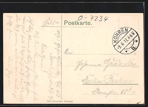 AK Kohren in Sa., Ortsansicht mit Burg