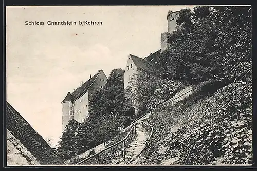 AK Kohren, Schloss Gnandstein mit Treppenweg