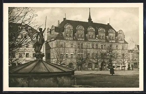 AK Naumburg, Strassenpartie am Rathaus