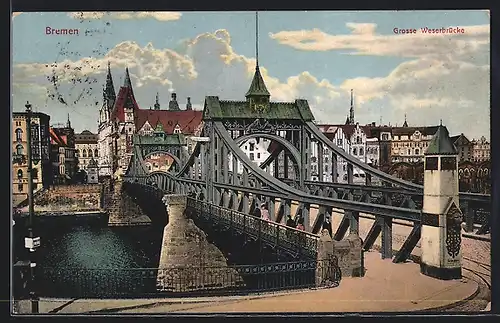 AK Bremen, Grosse Weserbrücke