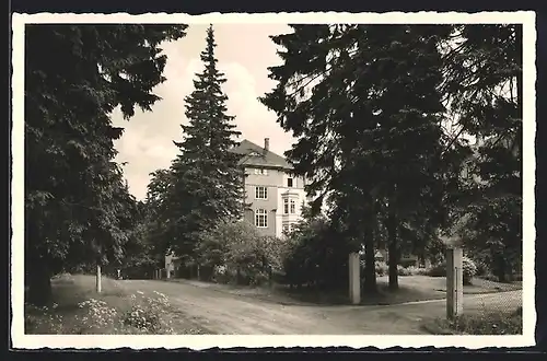 AK Oberhof i. Thür., Hotel Wünscher mit Strassenpartie