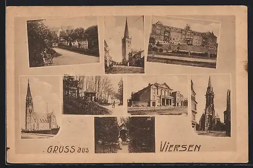 AK Viersen, Kirchen, Anlagen, grosses Gebäude