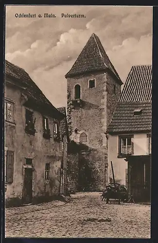 AK Ochsenfurt, Strasse am Pulverturm