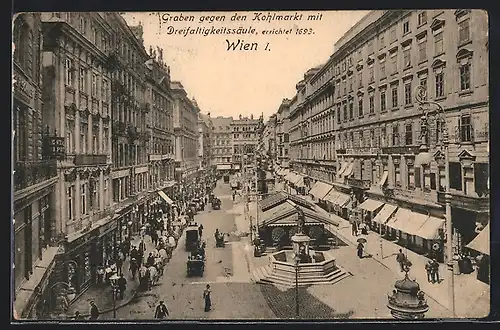 AK Wien, Graben gegen den Kohlmarkt, mit Dreifaltigkeitssäule