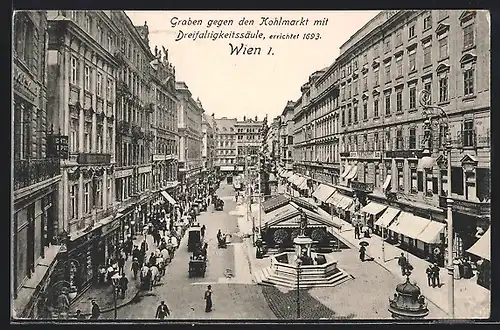 AK Wien, Graben gegen den Kohlmarkt, mit Dreifaltigkeitssäule