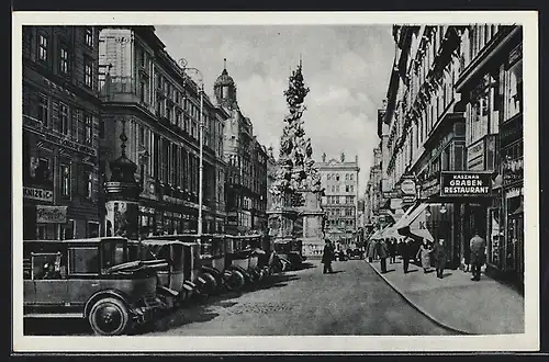 AK Wien, Graben, Strassenpartie mit Kasznar Graben-Restaurant