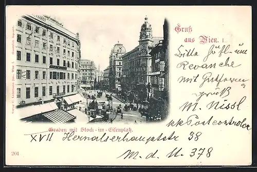 AK Wien, Graben, Blick auf den Stock-im-Eisenplatz