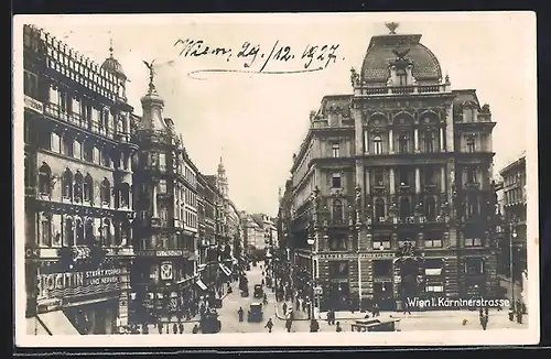 AK Wien, Kärntnerstrasse, Partie mit regem Betrieb, Informationspunkt für Fremde