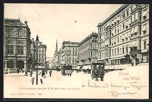 AK Wien, Kärntnerstrasse von der K. K. Hof-Oper aus gesehen