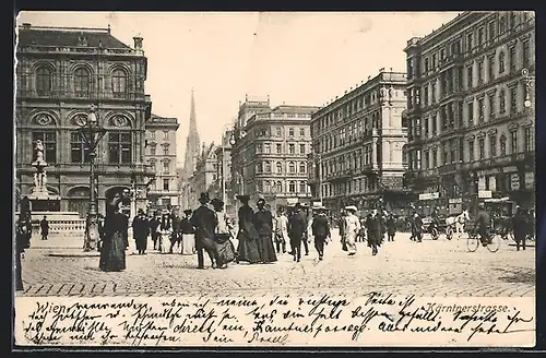 AK Wien, Kärntnerstrasse mit Passanten