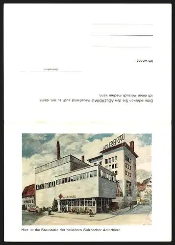 Klapp-AK Sulzbach / Murr, Adlerbrauerei Neff OHG, Brauerei-Werbung