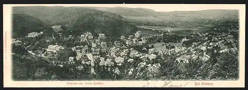 Klapp-AK Bad Harzburg, Panorama vom kleinen Burgberg