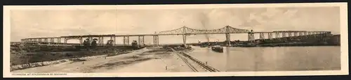 Klapp-AK Rendsburg, Hochbrücke mit Schleifenbahn