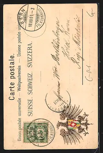 Künstler-AK Neuchatel, Cinquantenaire République Neuchateloise 1848-1898