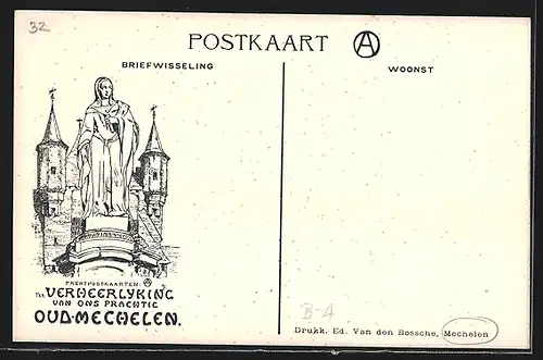 Künstler-AK Mechelen, De Dijle, 23. Het Sleutelstraatje
