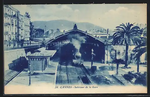 AK Cannes, Intérieur de la Gare, Bahnhof