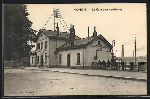 AK Mohon, La Gare, Vue extérieure, Bahnhof