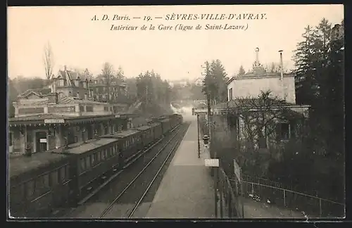 AK Sévres-Ville-d`Avray, Intérieur de la Gare, Bahnhof