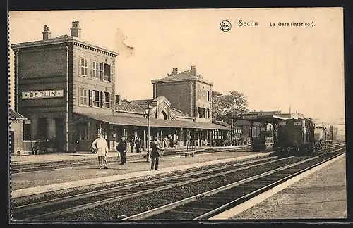 AK Seclin, La Gare intérieur, Bahnhof