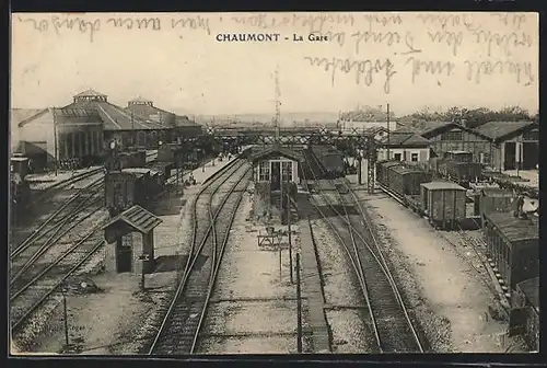 AK Chaumont, La Gare, Bahnhof