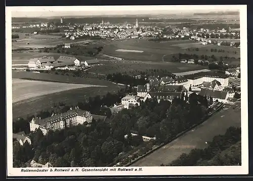 AK Rottenmünster b. Rottweil, Gesamtansicht mit Rottweil