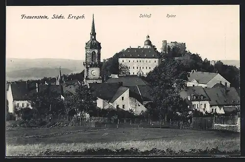 AK Frauenstein /Sächs. Erzgeb., Schloss und Ruine