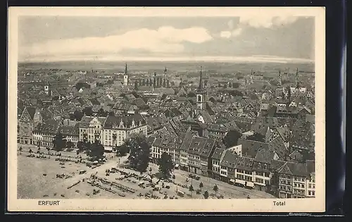 AK Erfurt, Orstansicht mit Wolkenhimmel