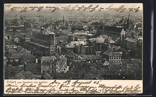 AK Erfurt, Stadtansicht vom Dom aus gesehen