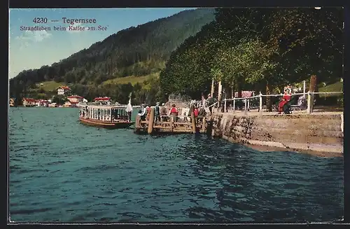 AK Tegernsee, Strandleben beim Kaffee am See