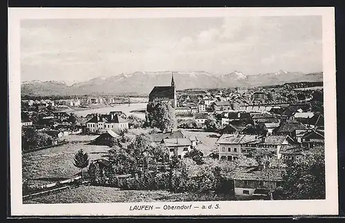 AK Laufen-Oberndorf a. d. S., Ortsansicht mit Kirche