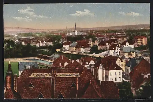 AK Erfurt, Blick über die südlichen Dächer der Stadt