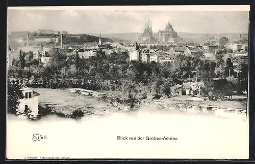 AK Erfurt, Blick von der Grolmannshöhe