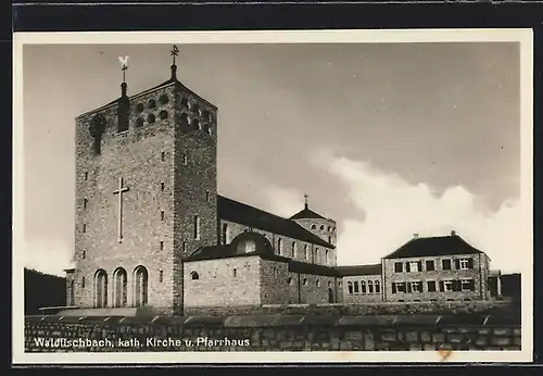AK Waldfischbach, katholische Kirche u. Pfarrhaus