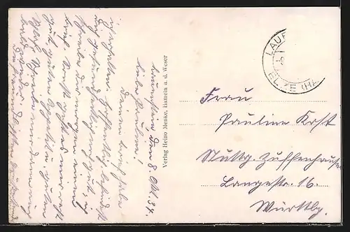 AK Hameln a. d. Weser, Totalansicht mit Fluss