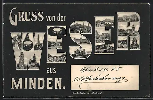 AK Minden /Weser, Marktplatz, Rathaus, Denkmal