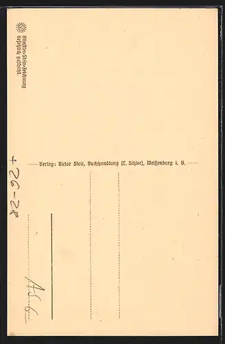 Steindruck-AK Weissenburg i. B., Rathaus