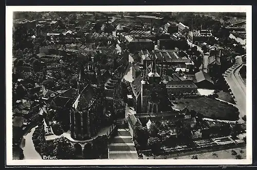 AK Erfurt, Teilansicht mit Kirche