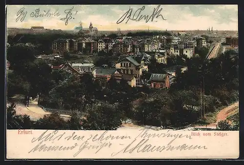 AK Erfurt, Blick vom Steiger auf den Ort