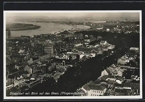AK Düsseldorf, Gesamtansicht mit Blick auf den Rhein