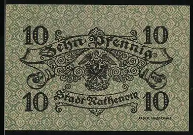 Notgeld Rathenow, 10 Pfennig, Stadtwappen