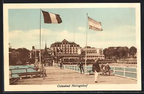 AK Heringsdorf, Blick von der Seebrücke