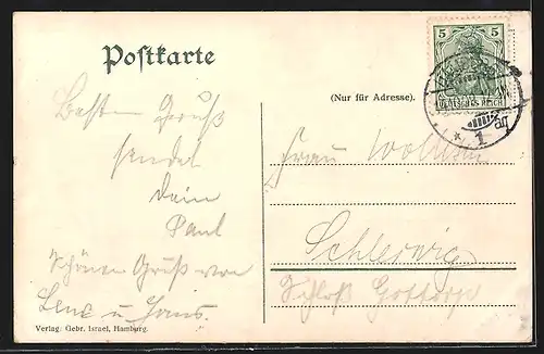 AK Hamburg-St.Pauli, Helgoländer Weg mit Brücke