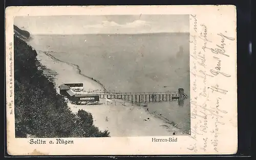 AK Sellin a. Rügen, Herren-Bad aus der Vogelschau