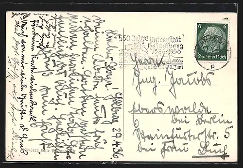 AK Heidelberg, Schloss, Goethe-Plätzchen