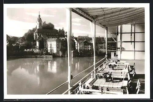 AK Laufenburg am Hochrhein, Hotel Rebstock, Rheinterrasse